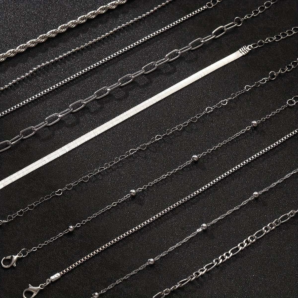 10er Set Damen Stacking Armbänder – Elegante Dreh-Ketten-Designs