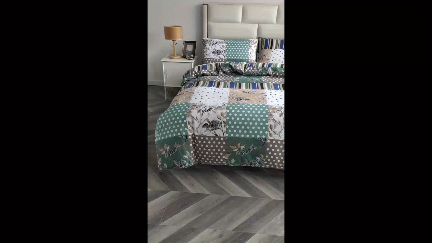 3-teiliges Fleece Bettbezug Set – Hautfreundlich, Pflanzenblumen Design