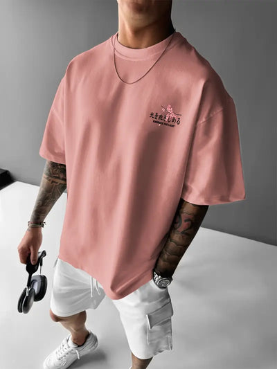 Albert - Kirschblüten-Druck Lässiges locker sitzendes T-Shirt