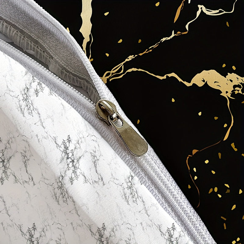 Weiches Bettwäsche-Set – 3-teilig, atmungsaktiv, Marmor-Design