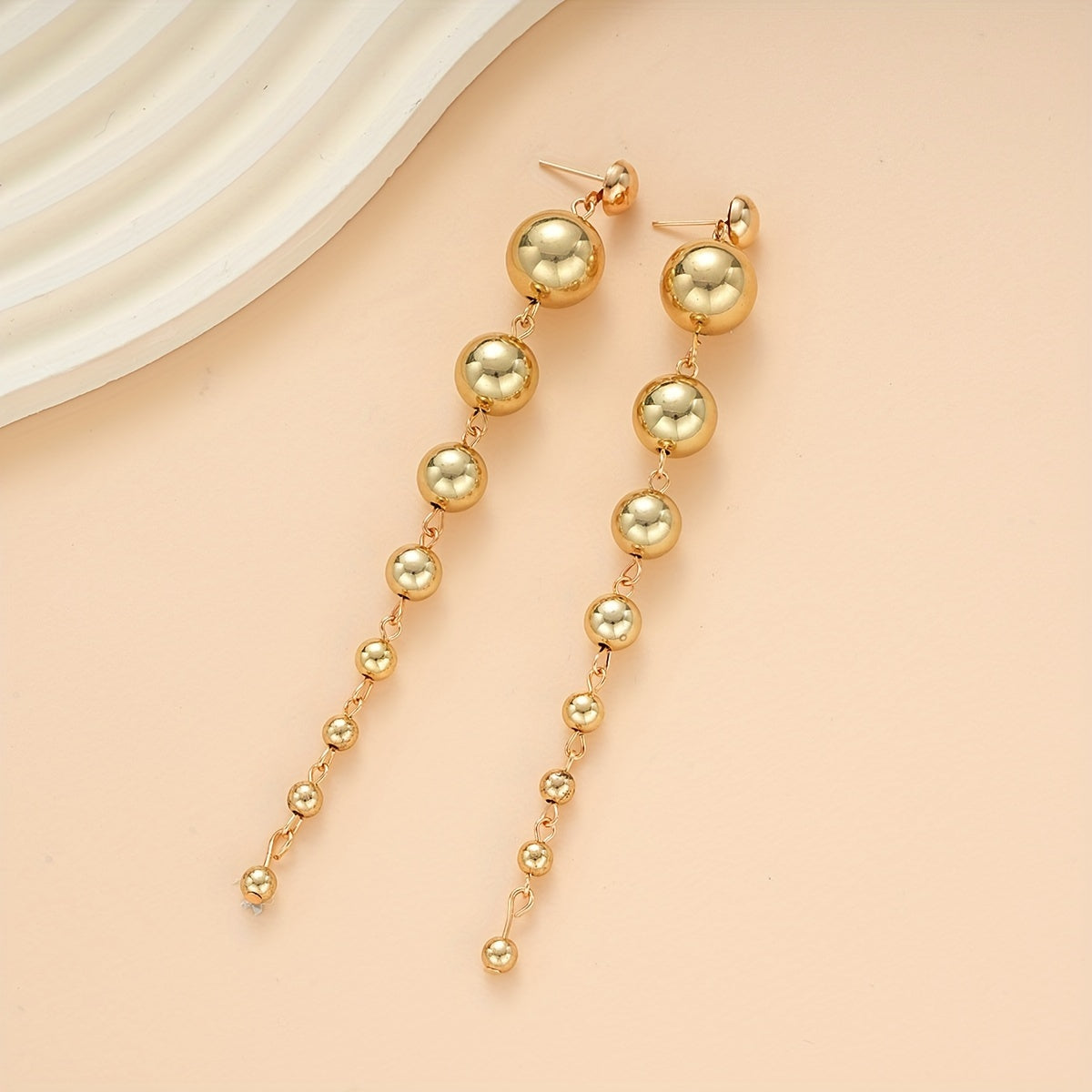 5-teiliges Set Einfache Perlen Halskette, Ohrringe, Armbänder