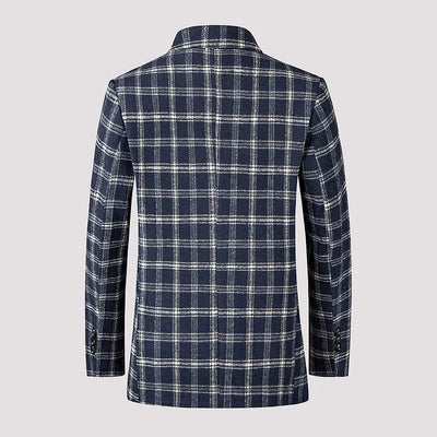 Warmer karierter Blazer mit Reverskragen für Herren