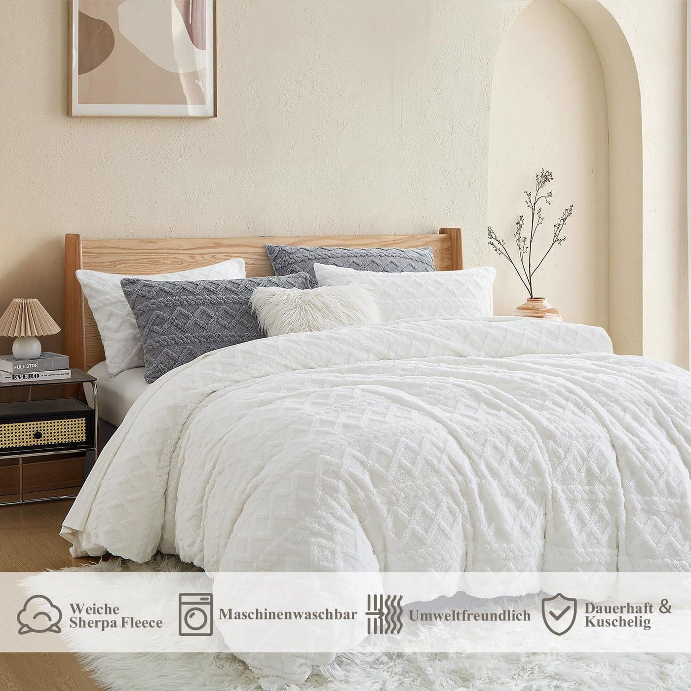 Wendebettwäsche Plüsch – Flauschig, Warm, Geometrisches Design