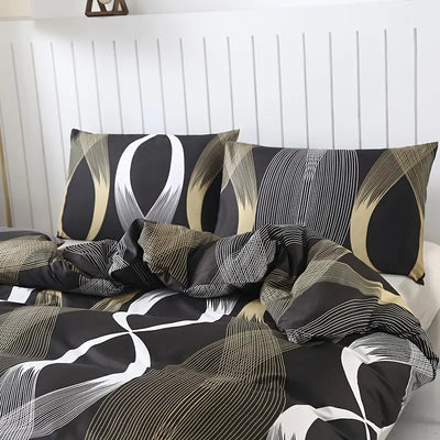 3-teiliges Hochwertiges Fleece Bettwäsche-Satz mit Blumenmuster