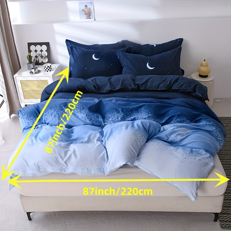 3-teiliges Bettbezug-Set – Monddruck, Weich & Bequem, Für Schlafzimmer & Gästezimmer