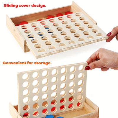 4-in-1 Holzspiel – Puzzle & Schach für interaktiven Spielspaß