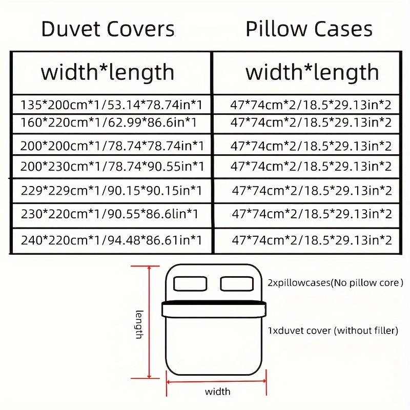 3-teiliges Bettwäsche-Set mit Pflanzenmuster – Hautfreundliches Polyester