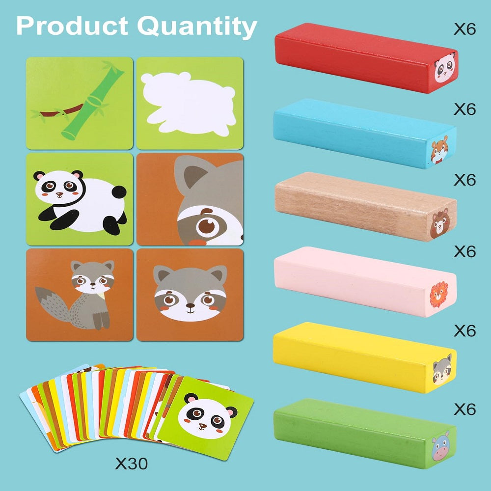 Wackelturm Kinderspiel, Stapelspielzeug aus Holz