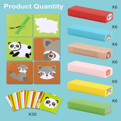 Wackelturm Kinderspiel, Stapelspielzeug aus Holz