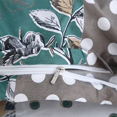 3-teiliges Fleece Bettbezug Set – Hautfreundlich, Pflanzenblumen Design