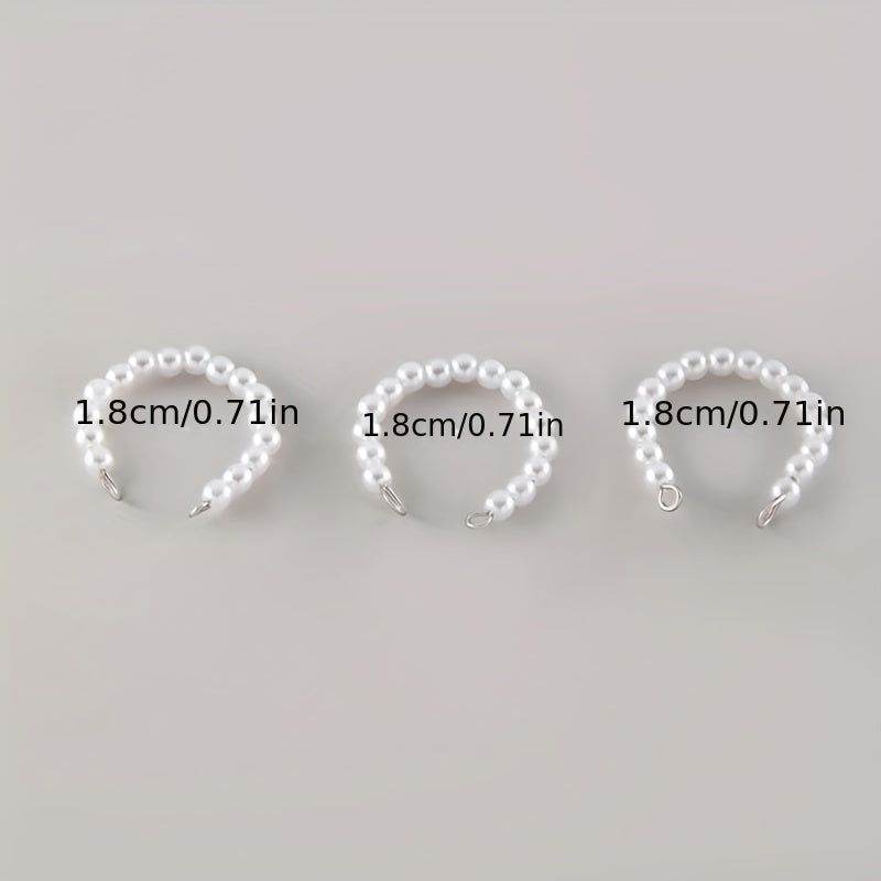 3er Set Klassische Stapelbare Perlenringe Aus Kunstperlen,