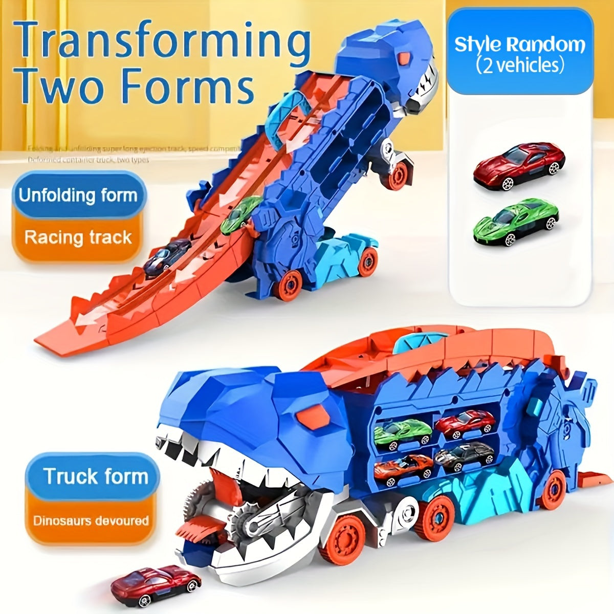 25-Zoll Dinosaurier-Truck – Faltbare Schiebespur & T-Rex-Transformation