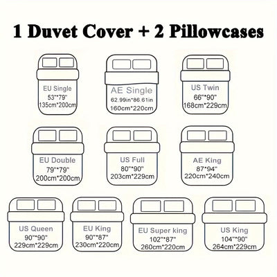 3-teiliges Multicolor Bettwäsche-Set – Weich, Warm, für Schlafzimmer & Gästezimmer