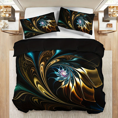 3-teiliges Bettwäsche-Set – Abstraktes Marmor-Design, Atmungsaktiv, Maschinenwaschbar