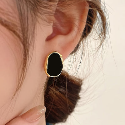 1 Paar Vintage Geometrische Oval-Ohrstecker für Damen