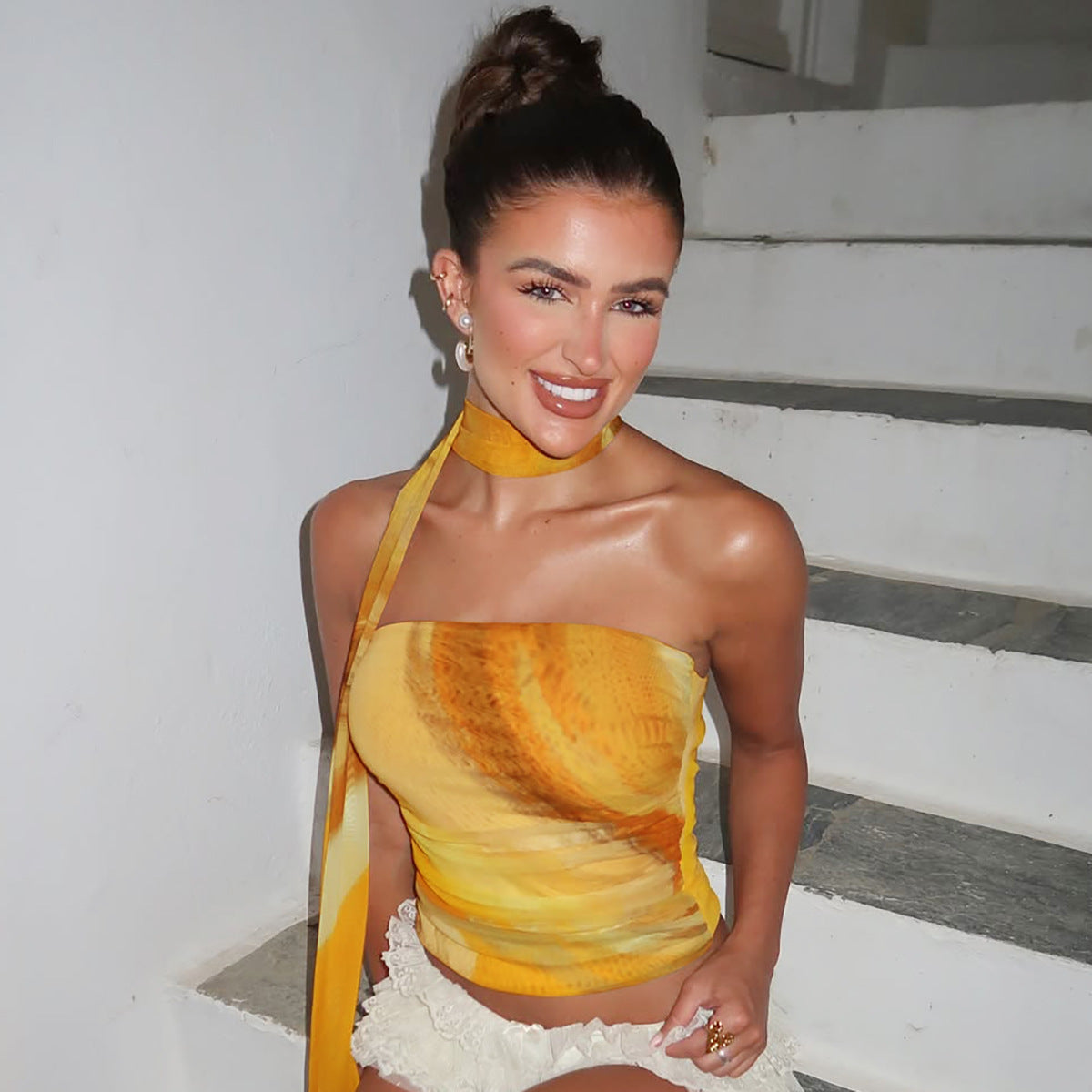 Wanya | Bustier-Top Bedruckt Kopftuch