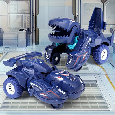2-in-1 Dinosaurier-Auto Spielzeug – Automatisch & Manuell, Blau