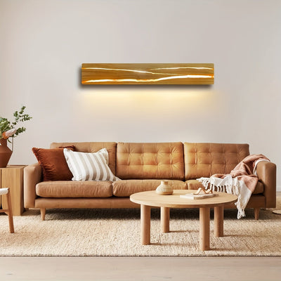 Winter LED Wandlampe, Holzfarbe, Warmweiß