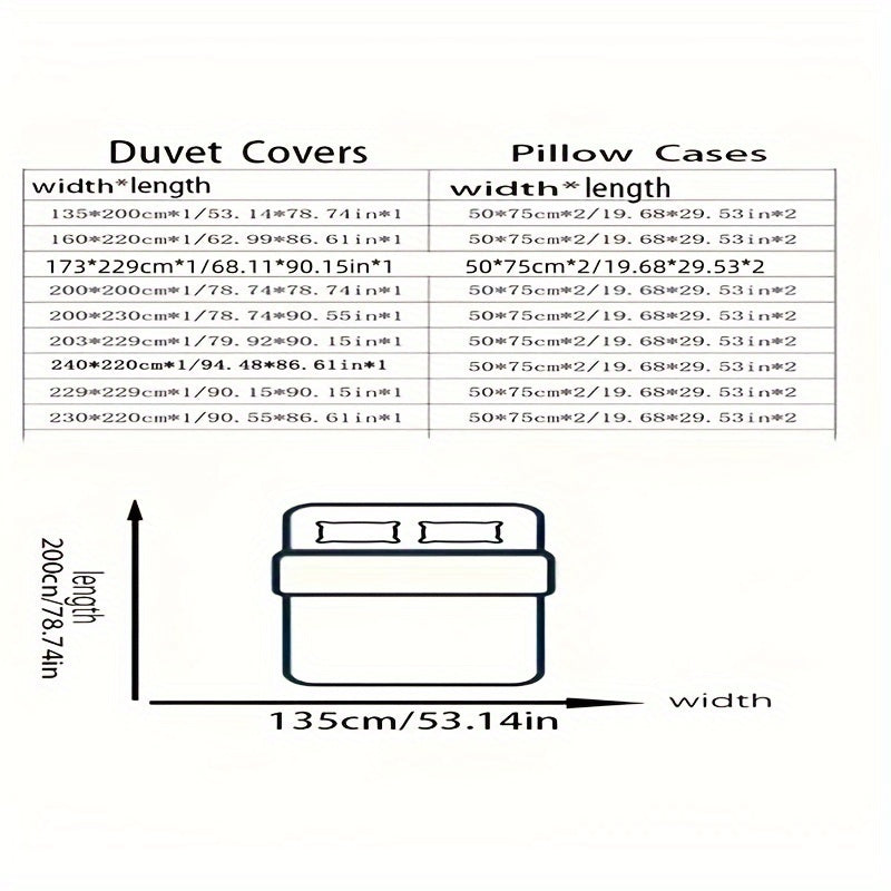 3-teiliges Bettbezug-Set – Hautfreundlich, Blumenmuster & Geometrisch