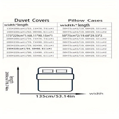 3-teiliges Bettbezug-Set – Hautfreundlich, Blumenmuster & Geometrisch