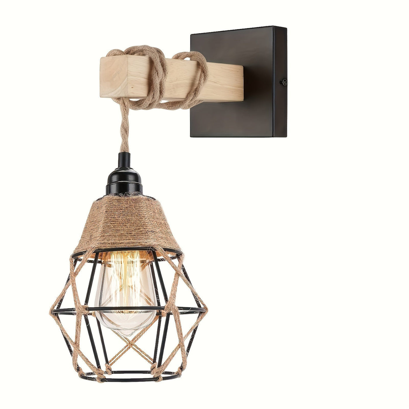 1 Stück Rustikale Wandlampe im Landhausstil mit antiken Metallakzenten