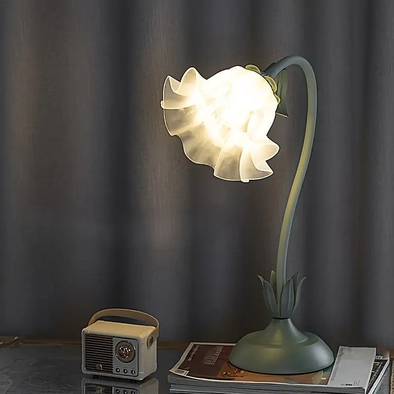 Vintage-Blumen-Tischlampe, Gemütliches Nachttischlicht