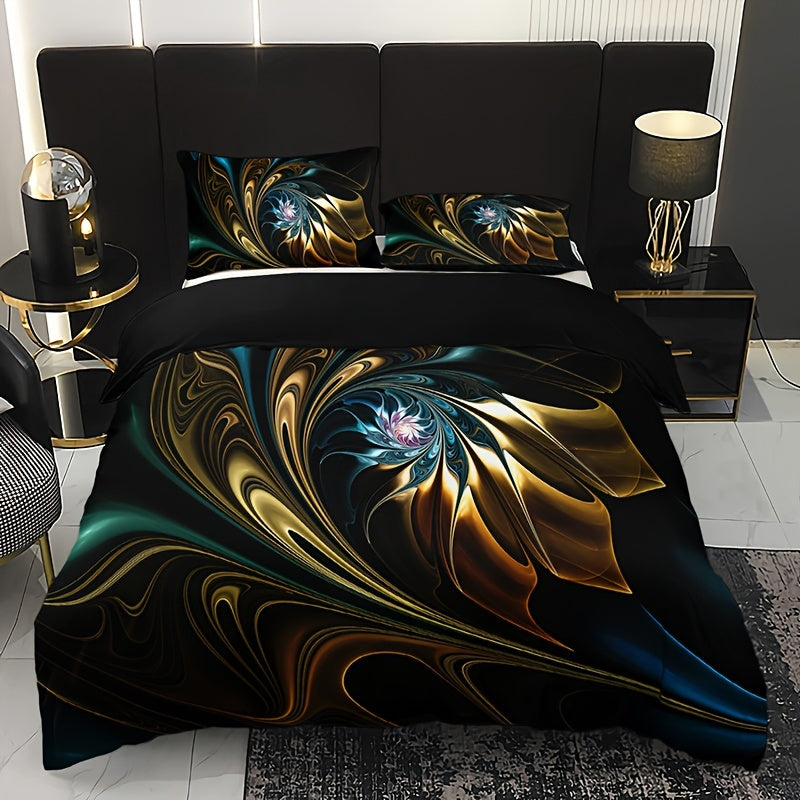 3-teiliges Bettwäsche-Set – Abstraktes Marmor-Design, Atmungsaktiv, Maschinenwaschbar