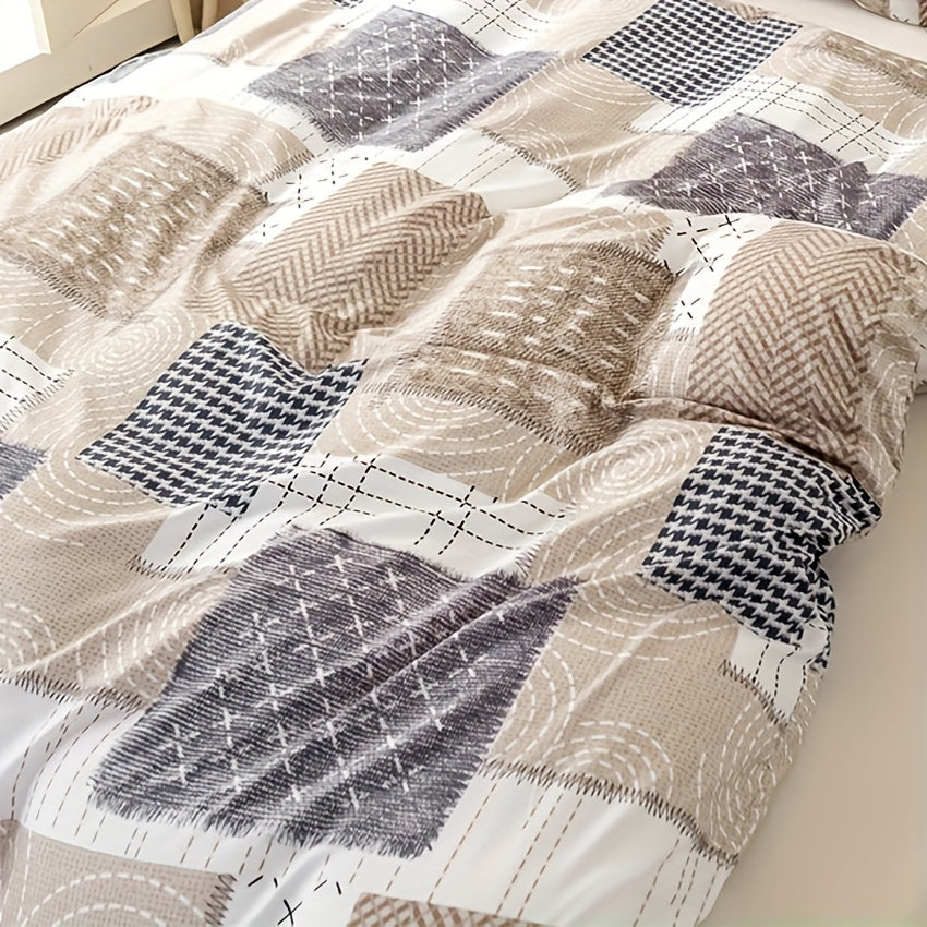 3-teiliges Geometrisches Bettwäsche-Set – Polyester Mikrofaser, Maschinenwaschbar