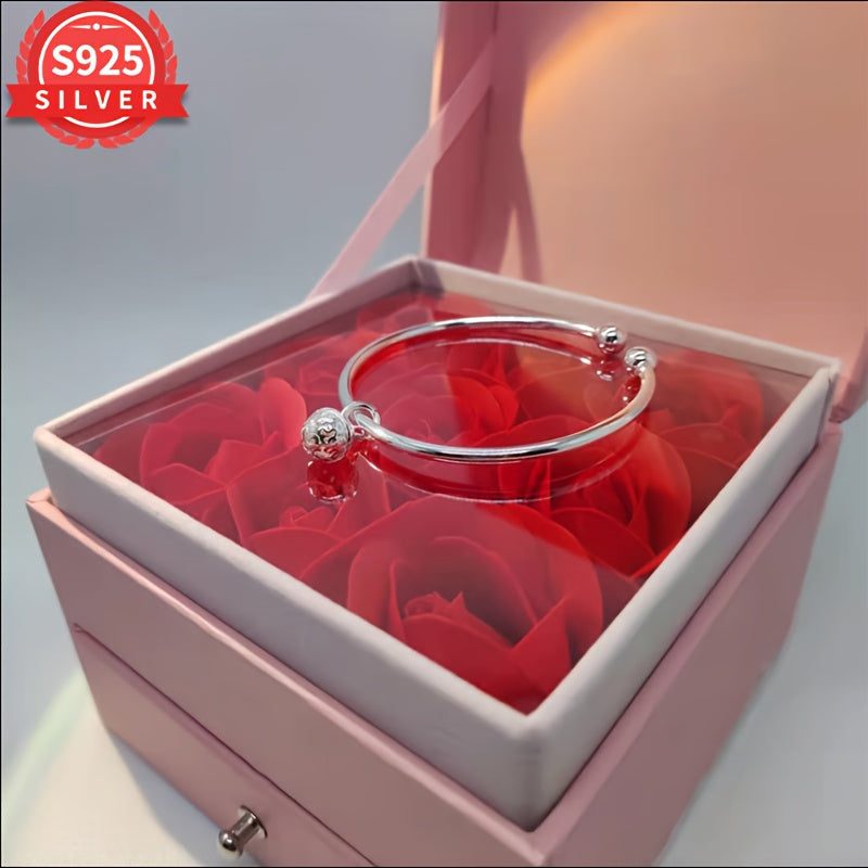 925 Sterling Silber Offenes Manschettenarmband – Hypoallergen, Schlichtes Design