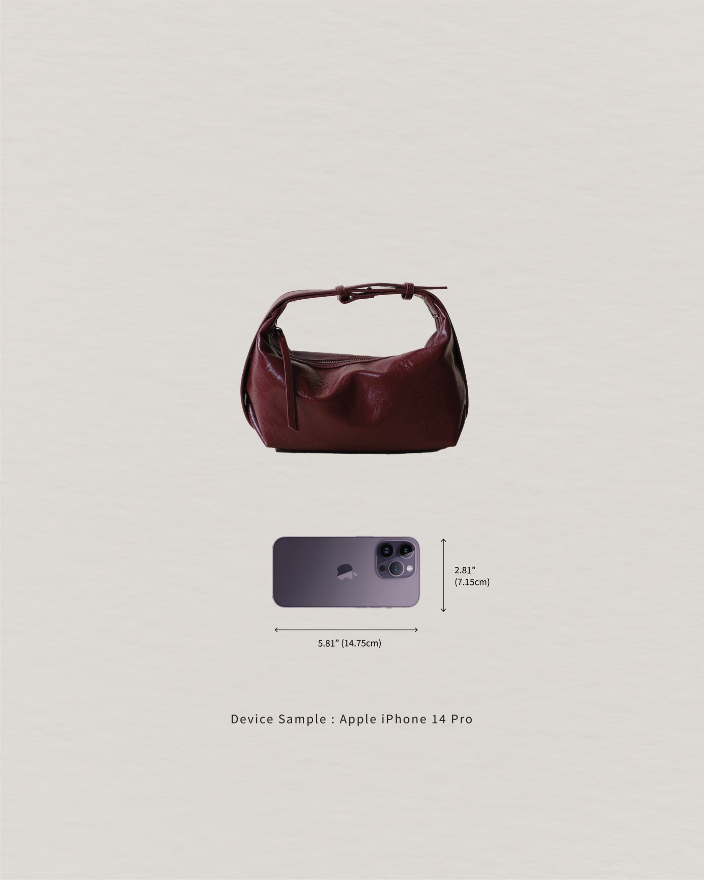 Weinrote Retro Schultertasche aus veganem Leder – Crossbody Handtasche