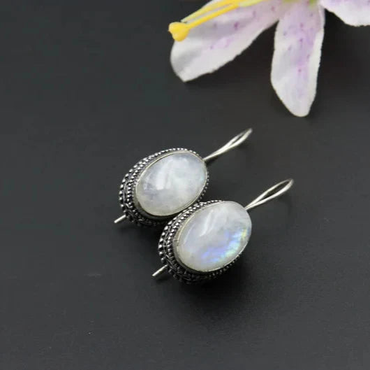 Vintage Weiß Kristall Ohrringe