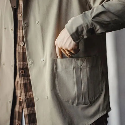 Walter - Maden Casual Fischgräten-Doppelhemd mit Doppelbrust