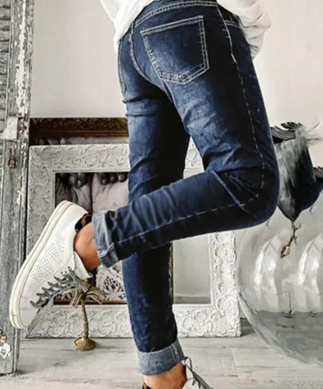 Abigail | Slim Fit Jeans Damen | Knopf