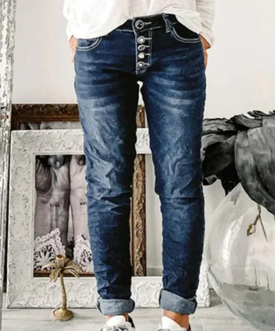 Abigail | Slim Fit Jeans Damen | Knopf