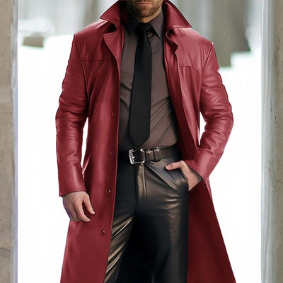 Agapito - Langer Mantel aus Kunstleder