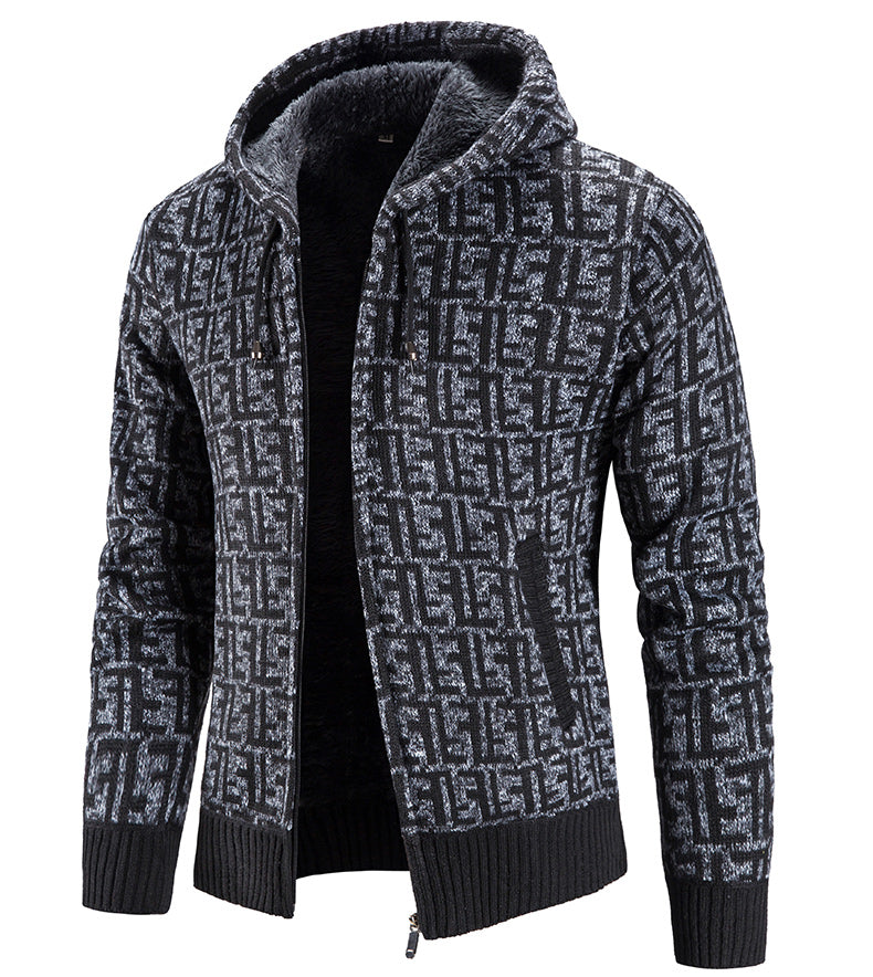 Warmer Herren-Kapuzenpullover aus Plüsch - Frederic